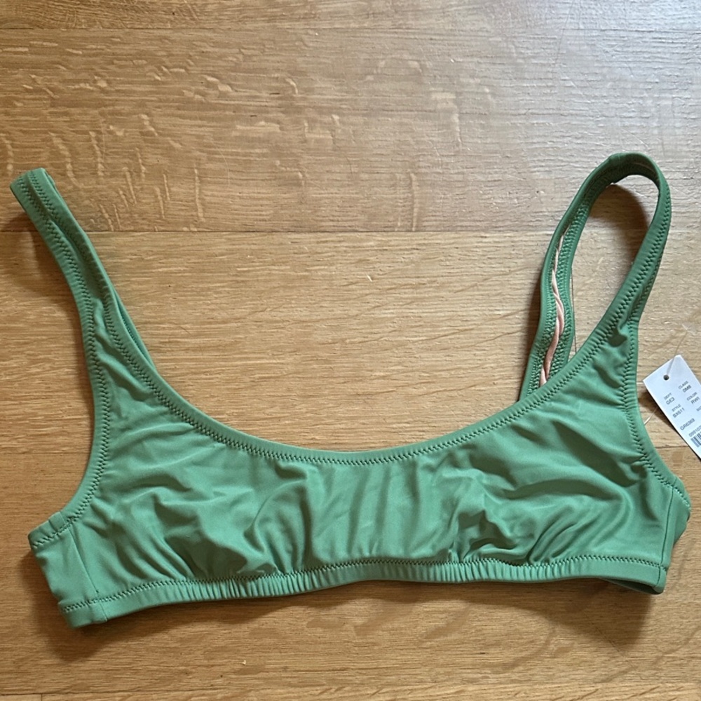 J. Crew Green Heritage Scoop-neck Bikini Top